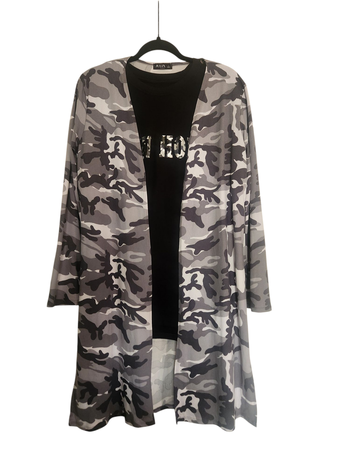 Camo Cardigan gray/white