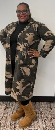 Camo Trench Coat Olive