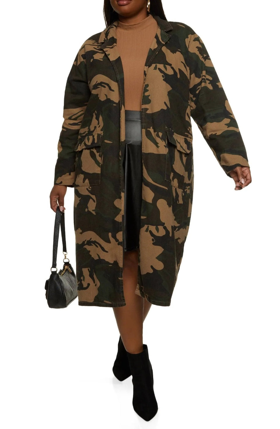 Camo Trench Coat Olive